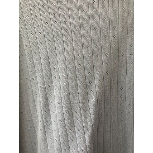 American Eagle mock neck pointelle pattern long sleeve cropped top - Picture 3 of 8